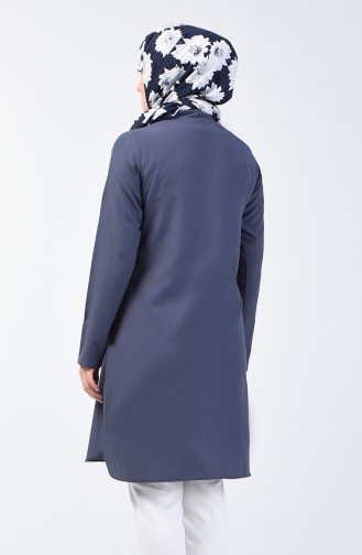 Düğmeli Tunik 3168-08 Füme