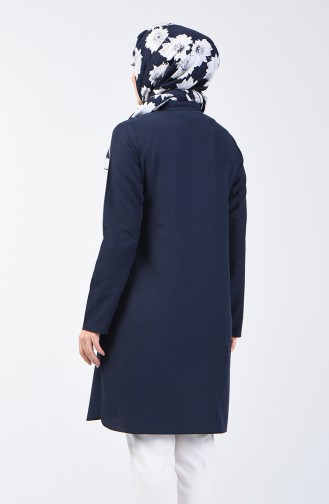 Buttoned Tunic 3168-09 Navy Blue 3168-09
