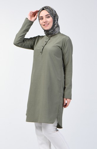 Düğmeli Tunik 3168-10 Haki