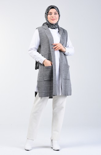 Knitwear Pocket Vest 4205-07 Gray 4205-07