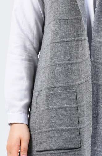 Knitwear Pocket Vest 4205-07 Gray 4205-07