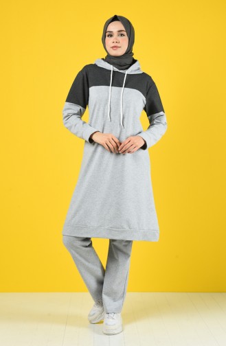 Tracksuit Set 19029-11 Gray Black 19029-11