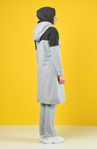 Tracksuit Set 19029-11 Gray Black 19029-11