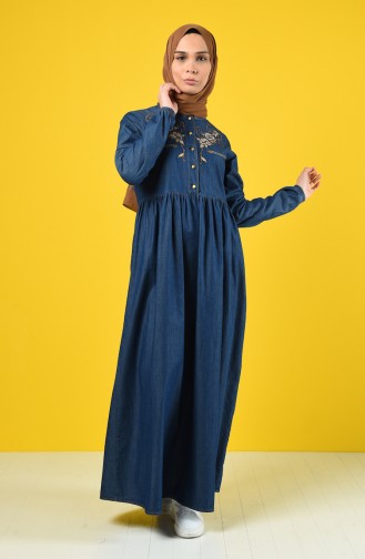 Robe Hijab Bleu marine clair 6177-03