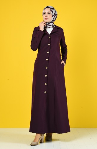 Buttoned Topcoat with Pockets 3169-02 Damson 3169-02