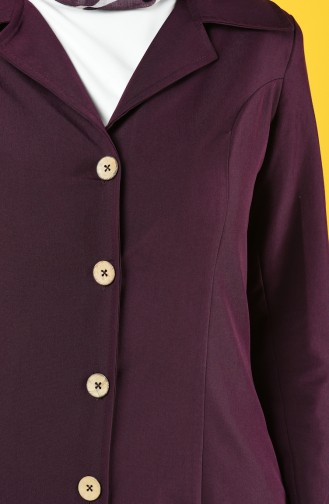 Buttoned Topcoat with Pockets 3169-02 Damson 3169-02