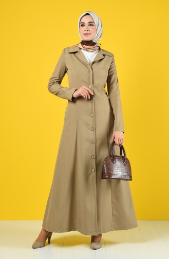 Buttoned Topcoat with Pockets 3169-04 Beige 3169-04