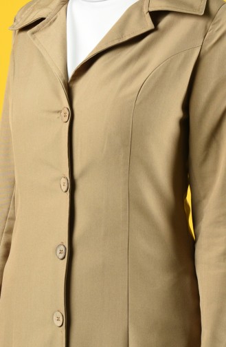 Buttoned Topcoat with Pockets 3169-04 Beige 3169-04