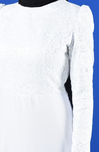 Lace Coated Dress 3164-02 White 3164-02