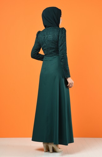 Lace Coated Dress 3164-04 Emerald Green 3164-04
