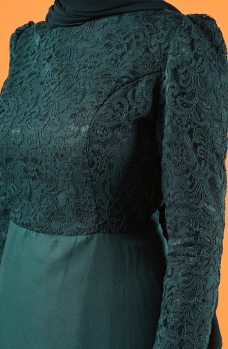 Lace Coated Dress 3164-04 Emerald Green 3164-04