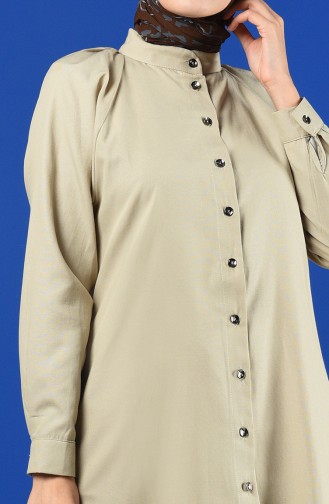 Tunique Boutonnée à Manches Raglan 3166-03 Beige 3166-03