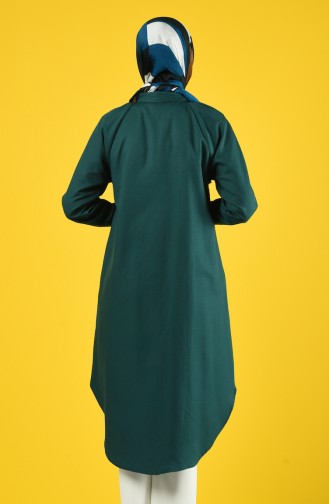 Raglan Buttoned Tunic 3166-06 Emerald Green 3166-06