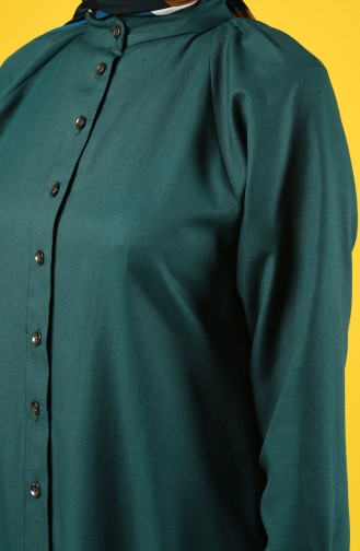 Raglan Buttoned Tunic 3166-06 Emerald Green 3166-06