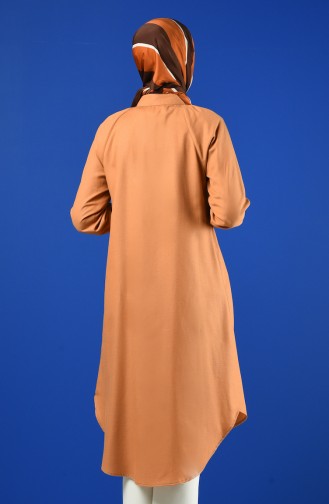 Reglan Kol Düğmeli Tunik 3166-09 Bisküvi