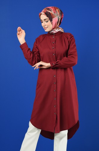 Raglan Buttoned Tunic 3166-11 Claret Red 3166-11