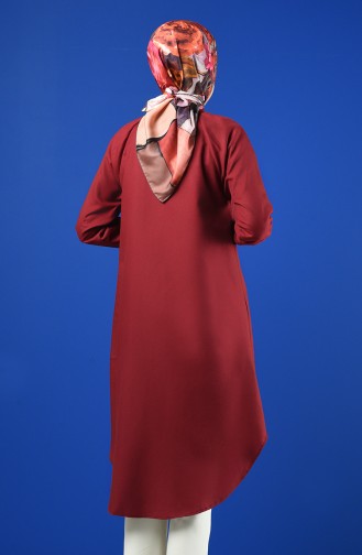 Reglan Kol Düğmeli Tunik 3166-11 Bordo