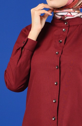 Reglan Kol Düğmeli Tunik 3166-11 Bordo