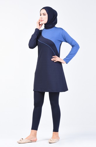 Women s Islamic Swimsuit with Tights 28101 Parliament Blue 28101