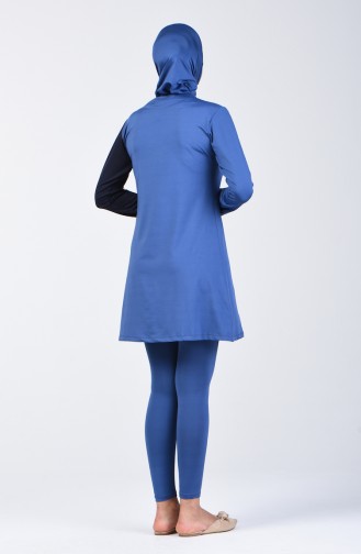 Maillot de Bain Hijab Avec Leggings Pour Femme 28105 Bleu Marine İndigo 28105