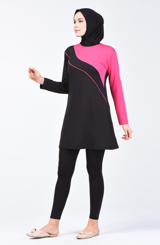 Woman s Islamic Swimsuit with Tights 28107 Pink Black 28107