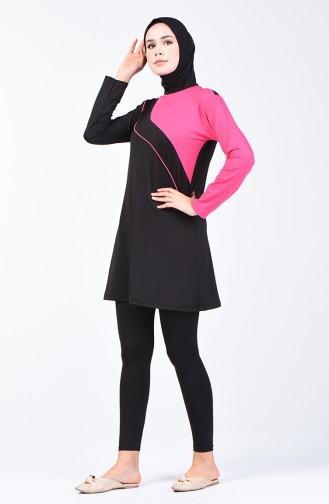 Woman s Islamic Swimsuit with Tights 28107 Pink Black 28107