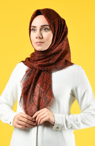 Elmina Patterned Cotton Scarf 886-01 Tile 886-01