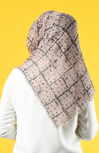 Elmina Patterned Cotton Scarf 886-04 Mink 886-04