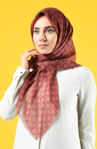 Elmina Patterned Cotton Scarf 888-03 Rose Dry 888-03