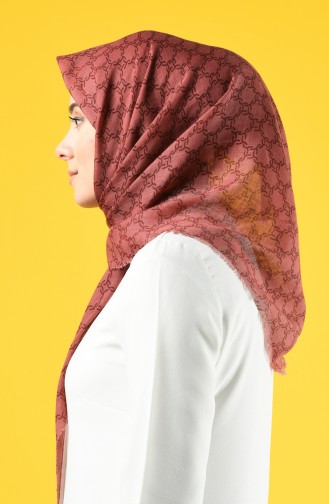 Elmina Patterned Cotton Scarf 888-03 Rose Dry 888-03