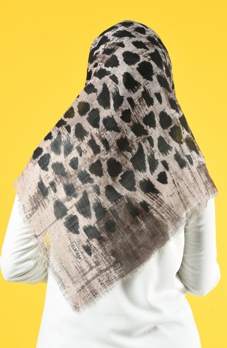 Elmina Patterned Cotton Scarf 894-03 Mink 894-03