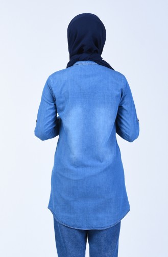 Buttoned Denim Shirt 3011-01 Denim Blue 3011-01