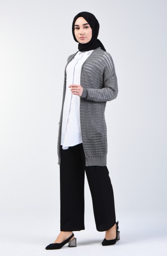 Saisonaler Strickjacke  0750-01 Grau 0750-01