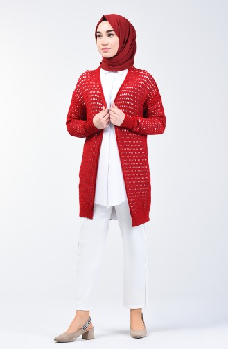 Saisonaler Strickjacke  0750-03 Rot 0750-03