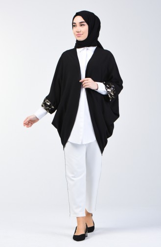 Sequin Detailed Cardigan  11465-04 Black  11465-04