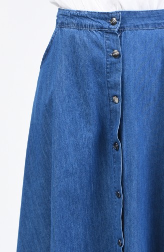 Button Jeans Skirt 3277-01 Navy Blue 3277-01