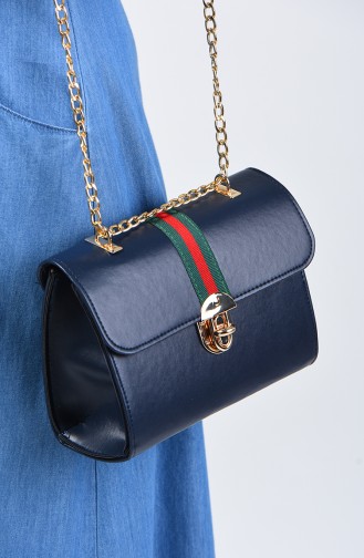 Navy Blue Shoulder Bag 10618LA