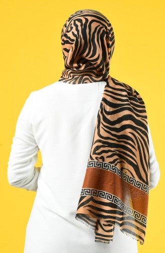 Elmina Patterned Cotton Shawl 660-103 Mustard Black 660-103