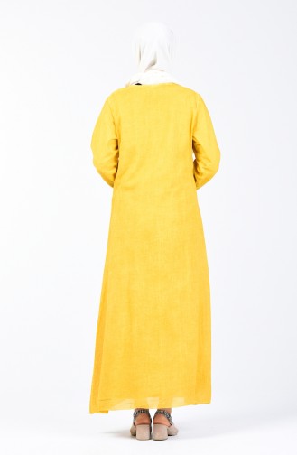 Şile Cloth Beaded Dress 9090-02 Mustard 9090-02