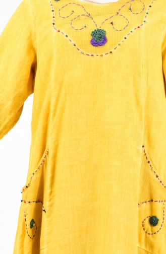 فستان أصفر خردل 9090-02