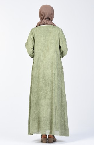 Şile Cloth Beaded Dress 9090-03 Khaki 9090-03