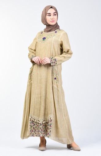 Dunkel-Beige Hijab Kleider 9090-05