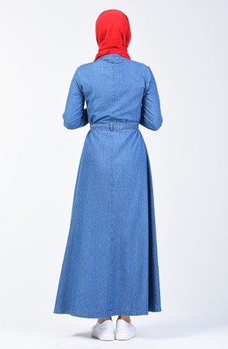 Buttoned Denim Dress 5304-01 Blue Jeans 5304-01