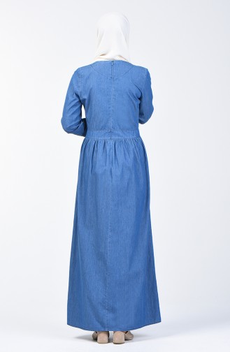 Pearled Denim Dress 9282-02 Jeans Blue 9282-02