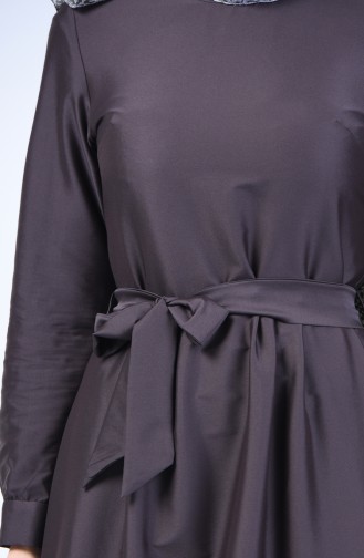 Pleated Belted Dress 60107-02 Dark Brown 60107-02