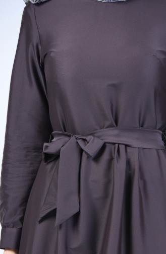 Pleated Belted Dress 60107-02 Dark Brown 60107-02