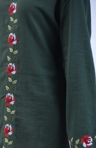 Sile Cloth Embroidered Tunic 0038-02 Dark Green 0038-02