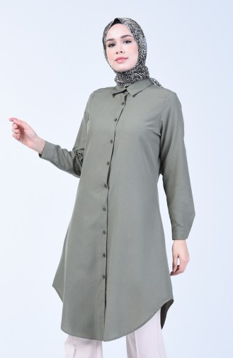 Düğmeli Tunik 2501-05 Haki