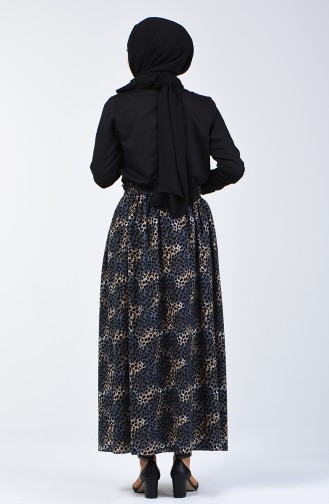 Elastic Waist Patterned Skirt Indigo 2012-04
