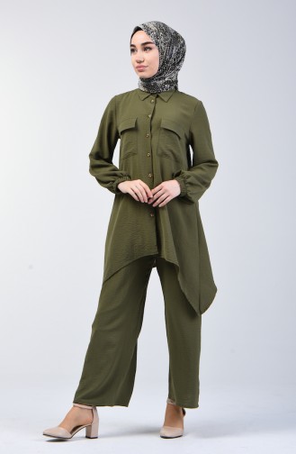 Aerobin Stoff Tunika Hose Doppel Set 6329-15 Khaki 6329-15